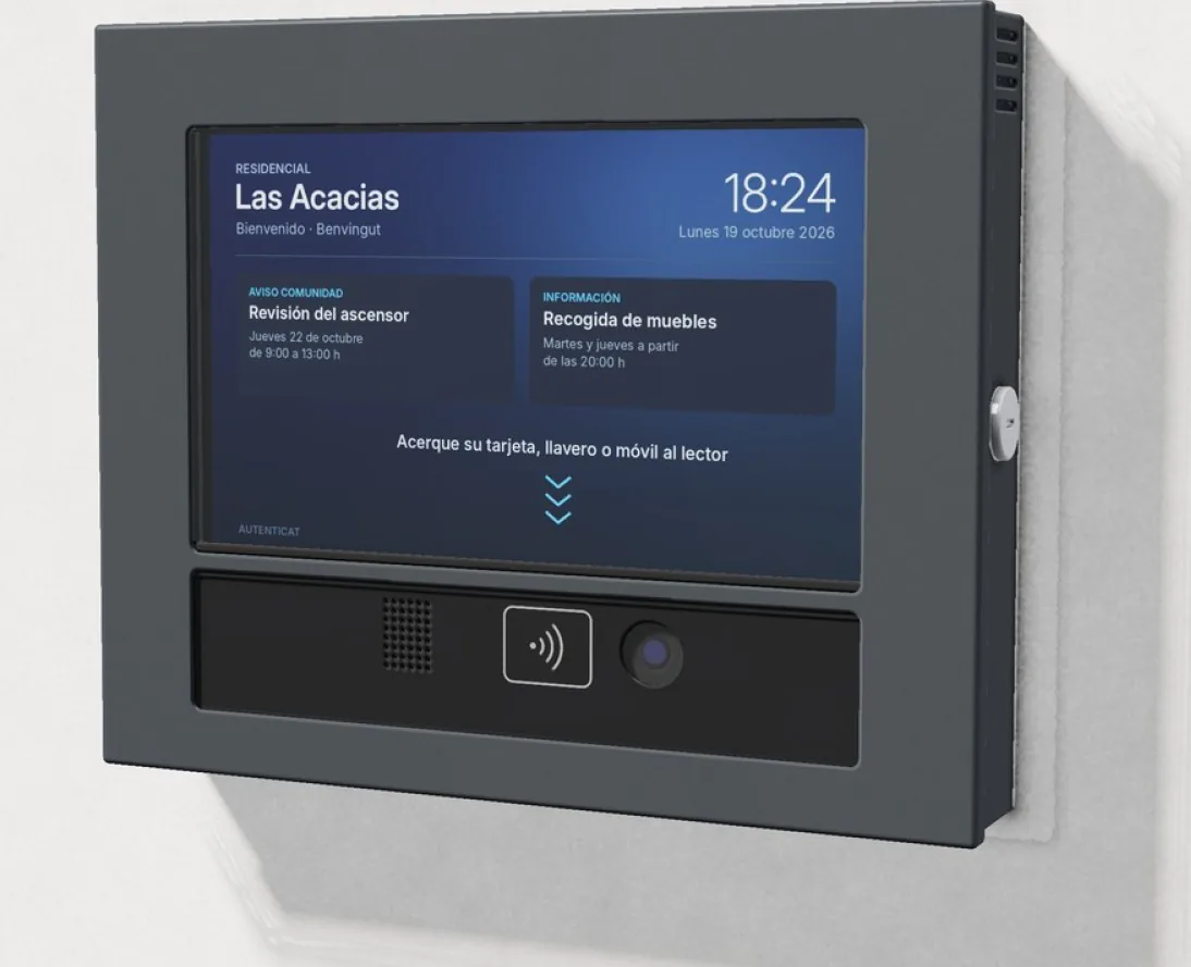 Equipo de pared AutentiCat con pantalla y lector